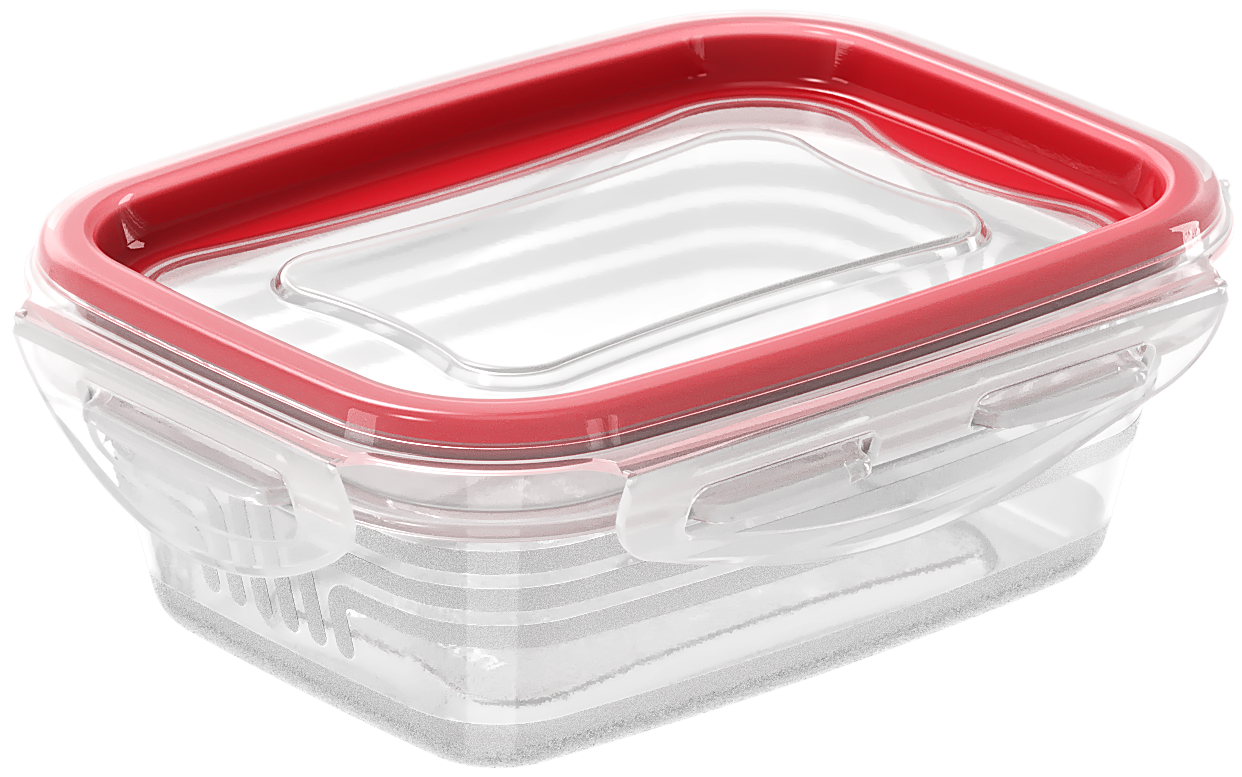Mini Contenedor Hermético Bi-Color Rectangular de 270 ml